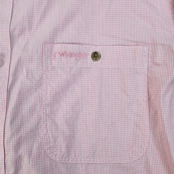 Wranglers "Tough Enough To Wear Pink" Long Sleeve Western Button Up Size Medium - Picture 2 of 6